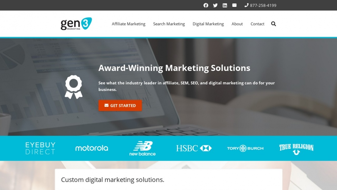 Screenshot of Gen3 Marketing's Website