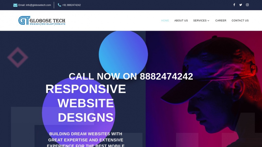 Screenshot of Globose Tech's Website