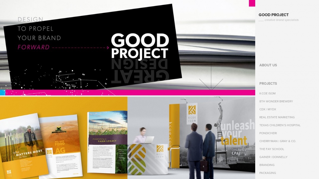 Screenshot of Good Project's Website