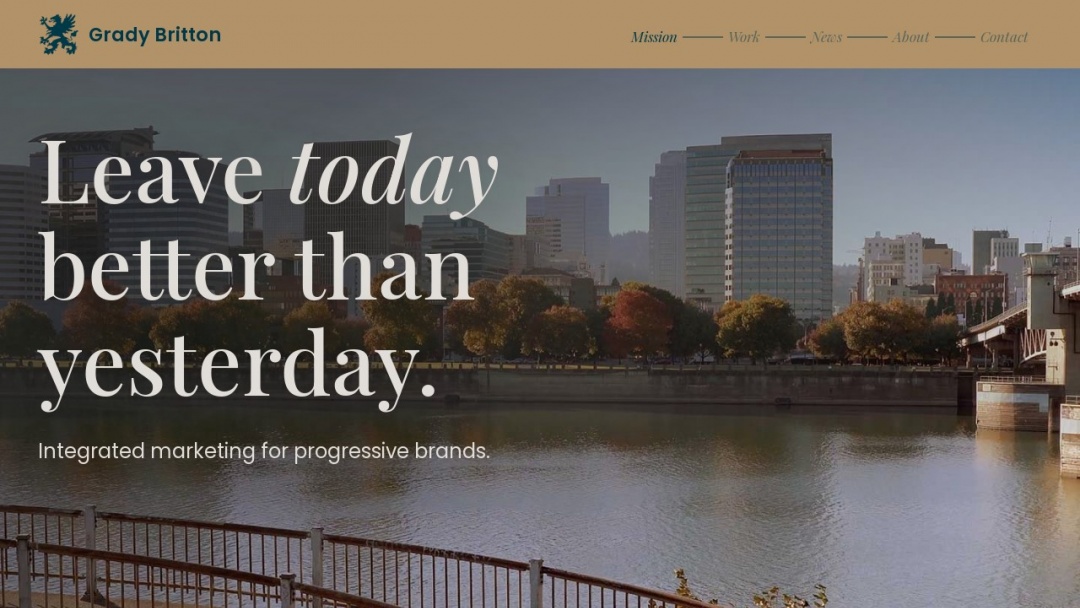 Screenshot of Grady Britton's Website