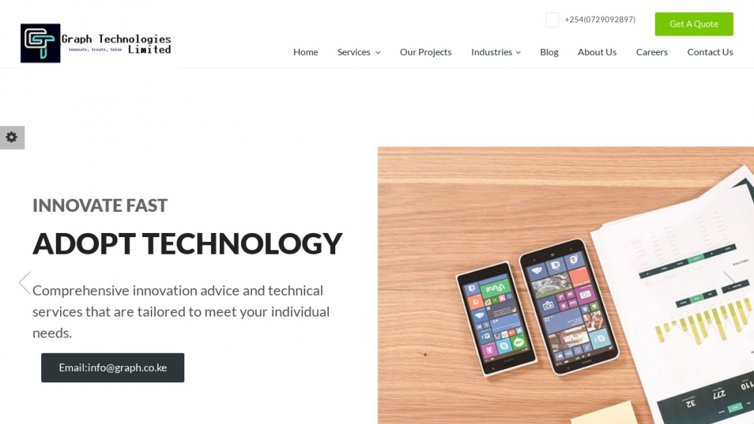 Screenshot of Graph Technologies's Website