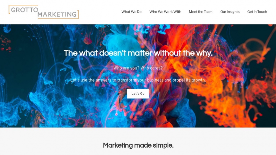 Screenshot of Grotto Marketing's Website