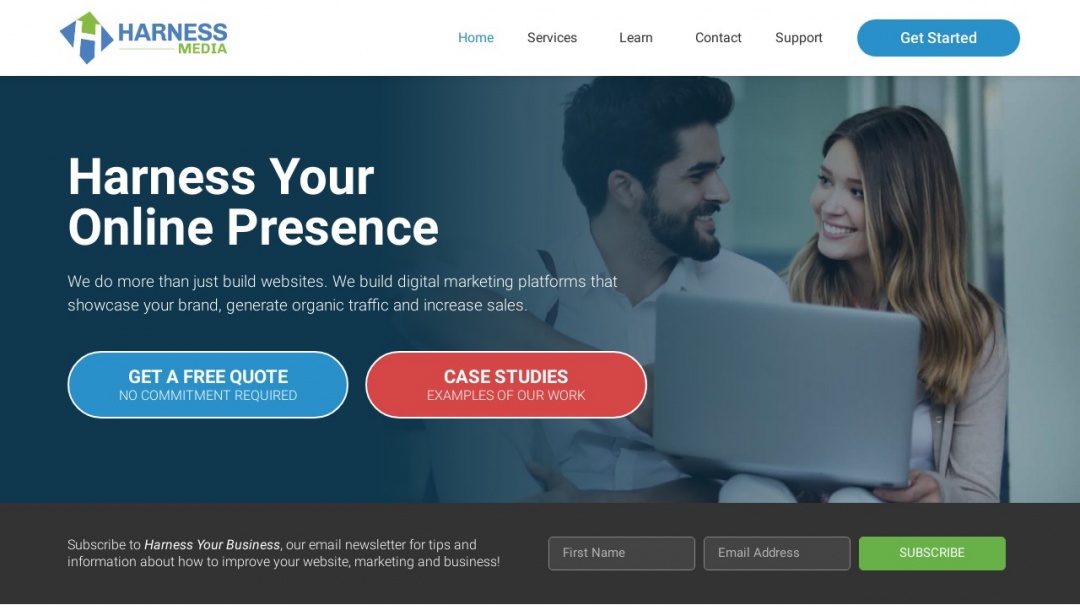 Screenshot of Harness Media's Website