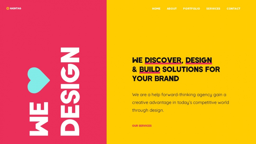 Screenshot of Hashtag Designers's Website