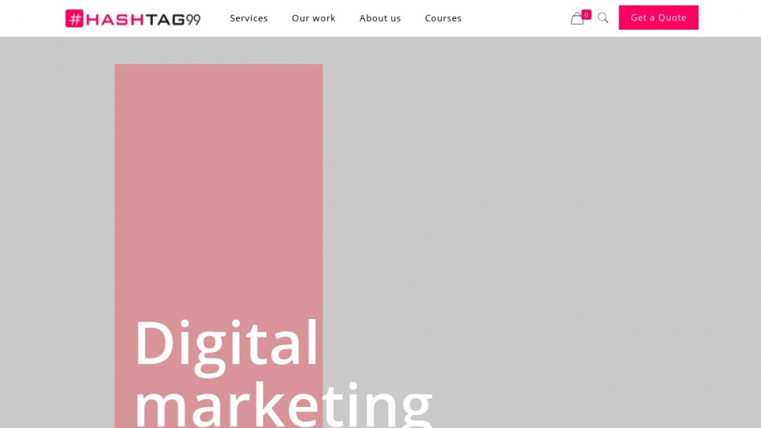 Screenshot of Hashtag99's Website