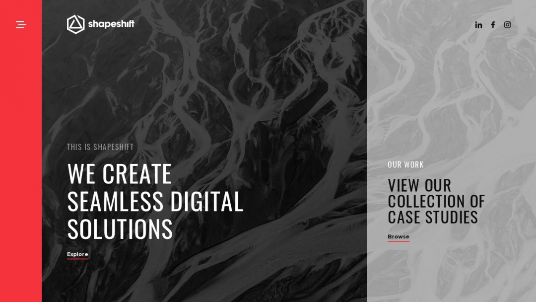 Screenshot of Hero's Website