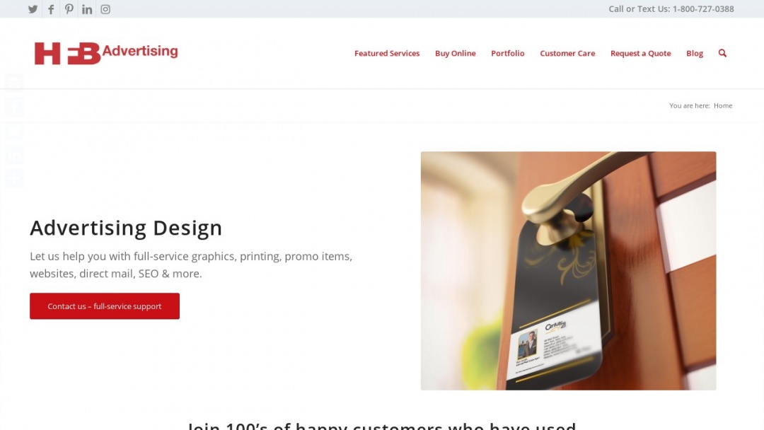 Screenshot of Hfb Advertising Design's Website