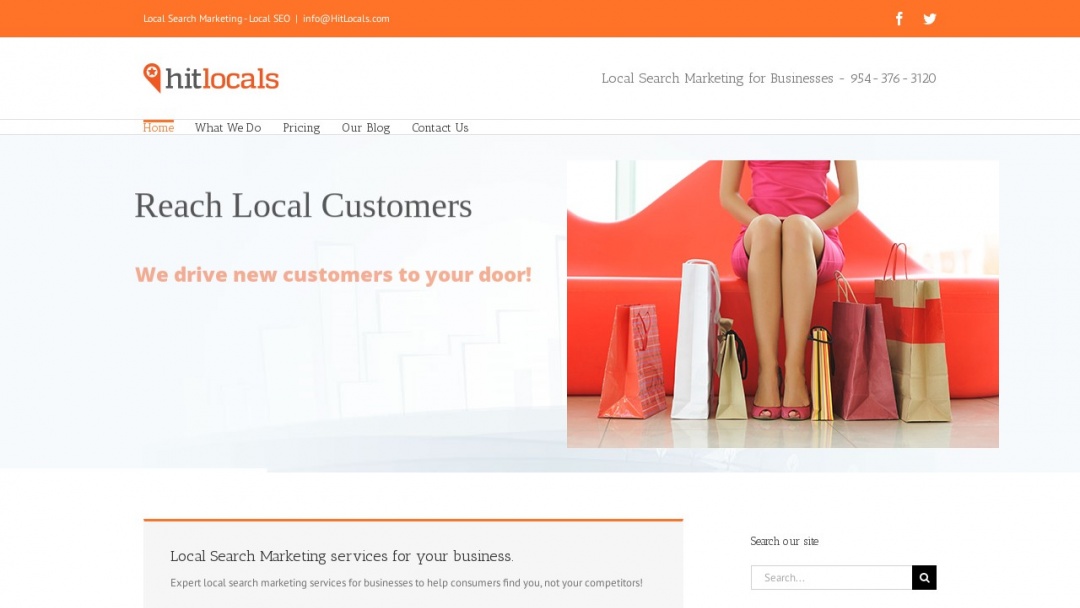 Screenshot of HitLocals's Website