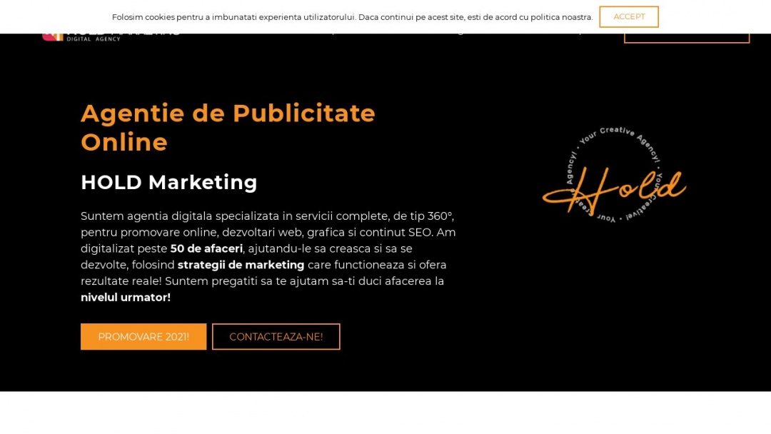 Screenshot of HOLD Agency's Website