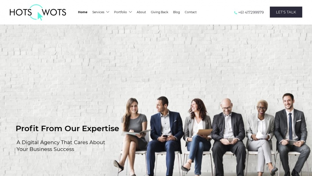 Screenshot of HotsWots - Digital's Website