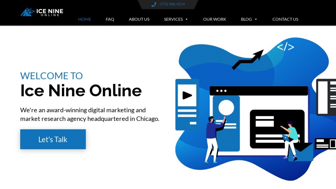 Screenshot of Ice Nine Online's Website