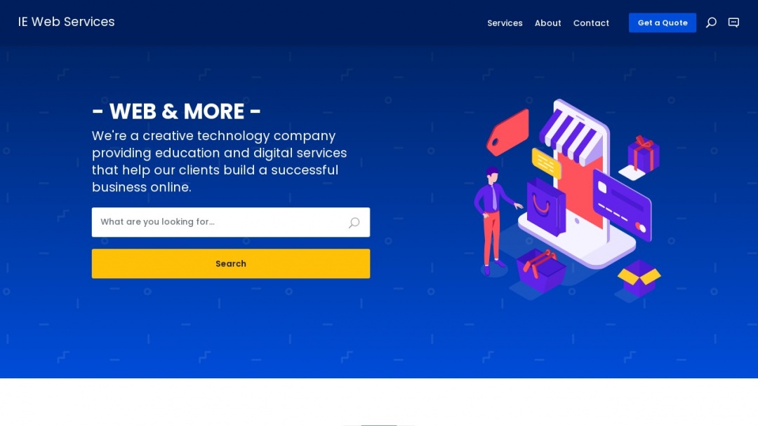 Screenshot of IE Web Services's Website