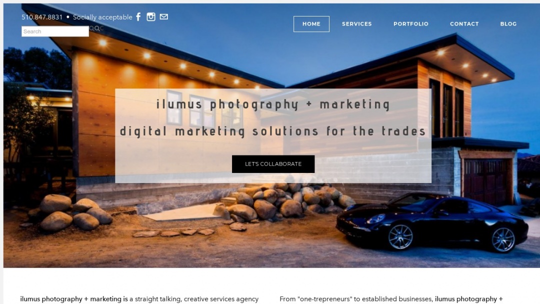 Screenshot of Ilumus Photography & Marketing's Website