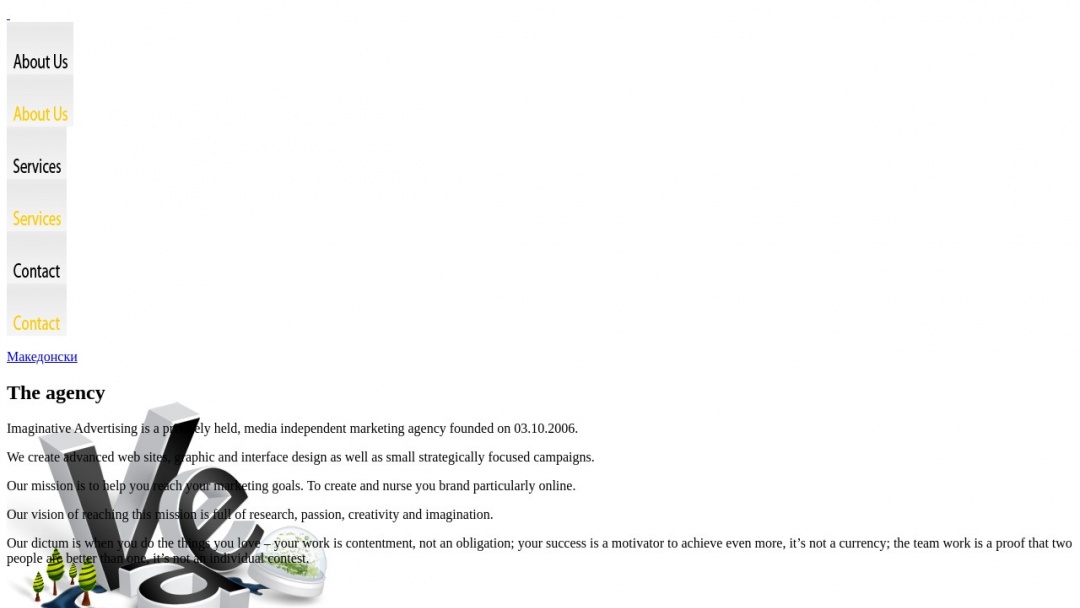 Screenshot of Imaginative Advertising's Website