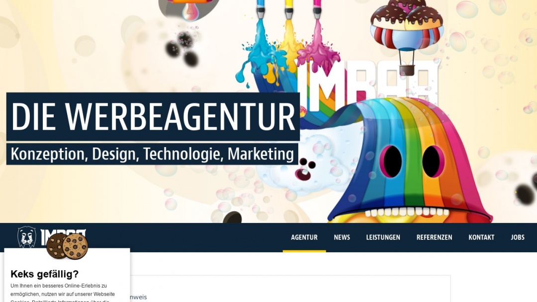 Screenshot of IMBAA Werbeagentur's Website