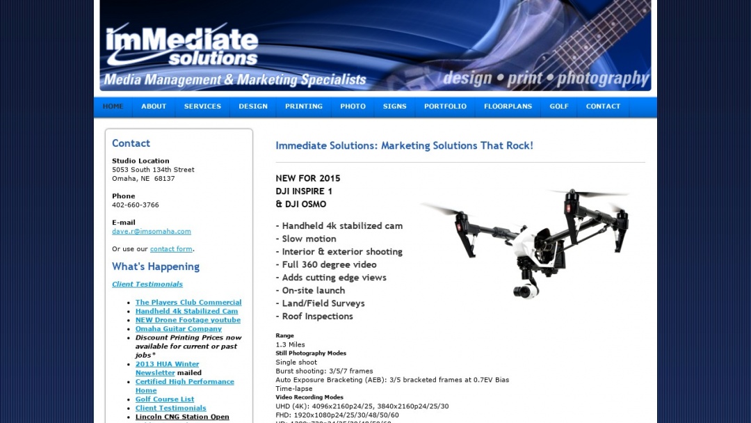 Screenshot of ImMediate Solutions's Website
