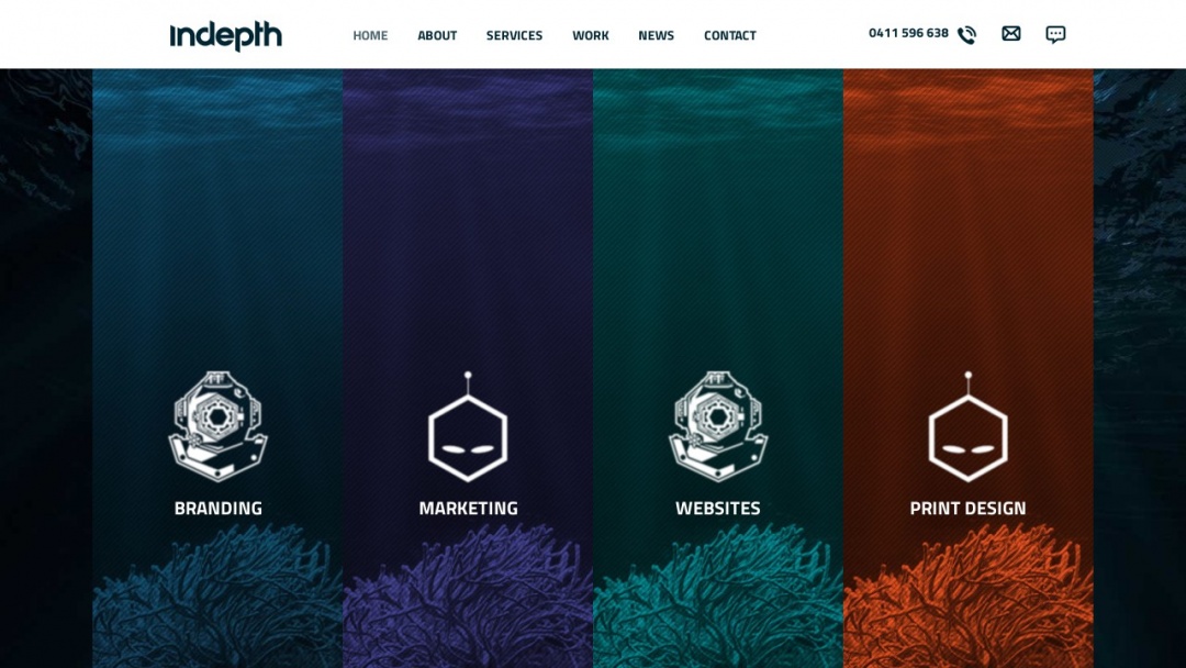 Screenshot of Indepth Design Pty Ltd's Website