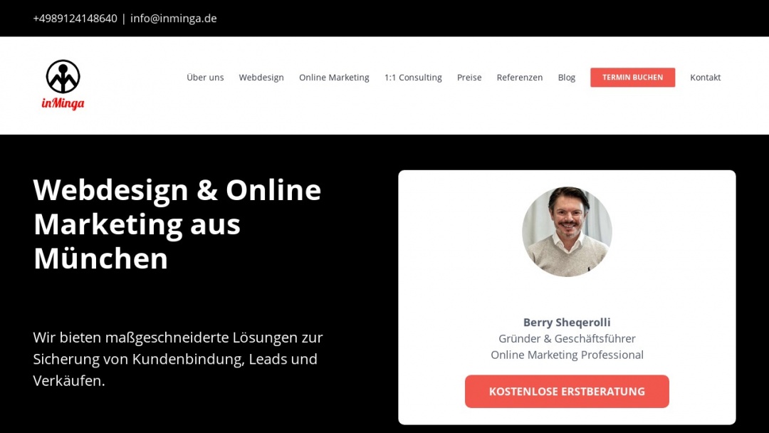 Screenshot of INMINGA's Website