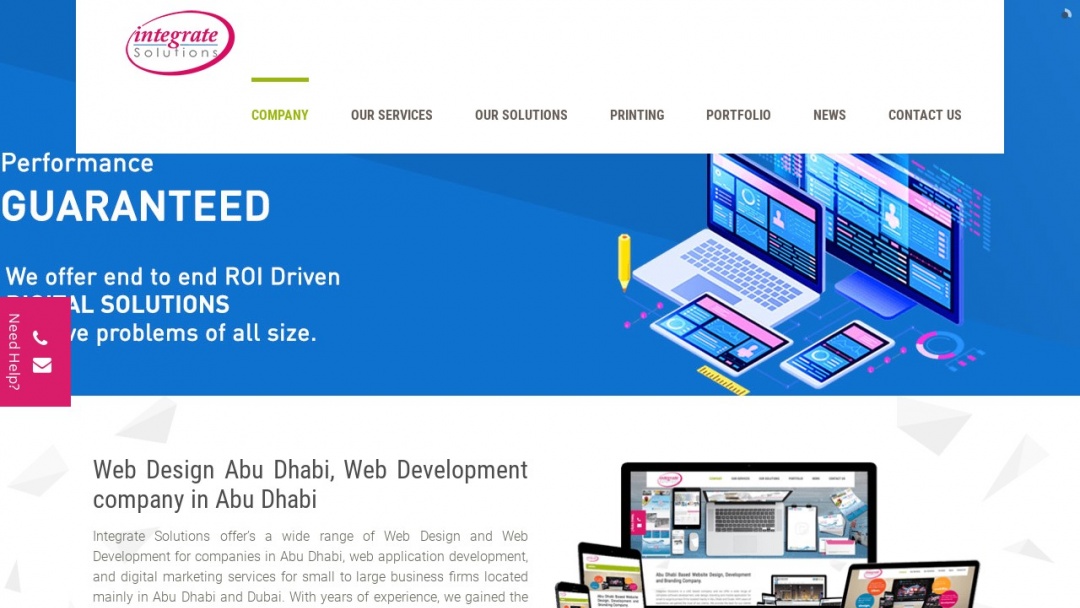 Screenshot of Integrate Solutions's Website