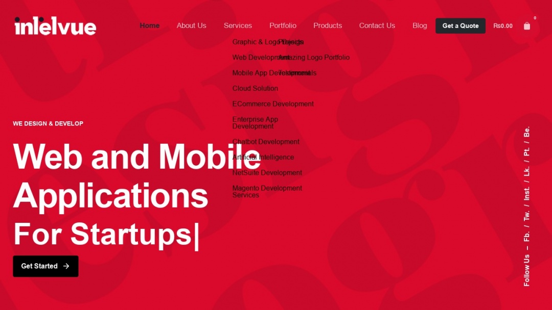 Screenshot of Intelvue's Website