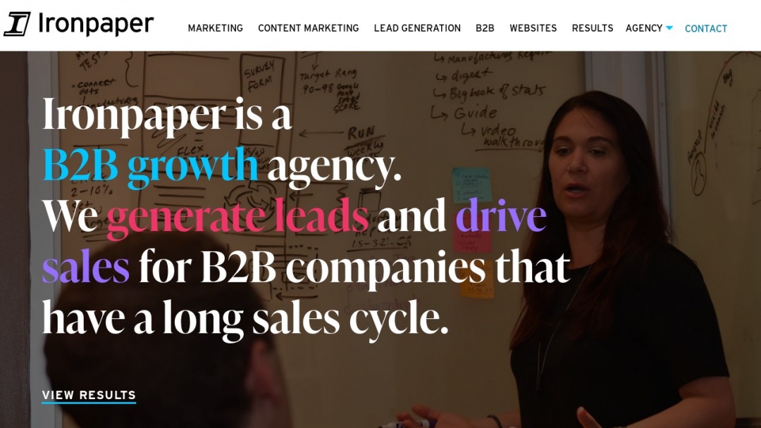 Screenshot of Ironpaper's Website