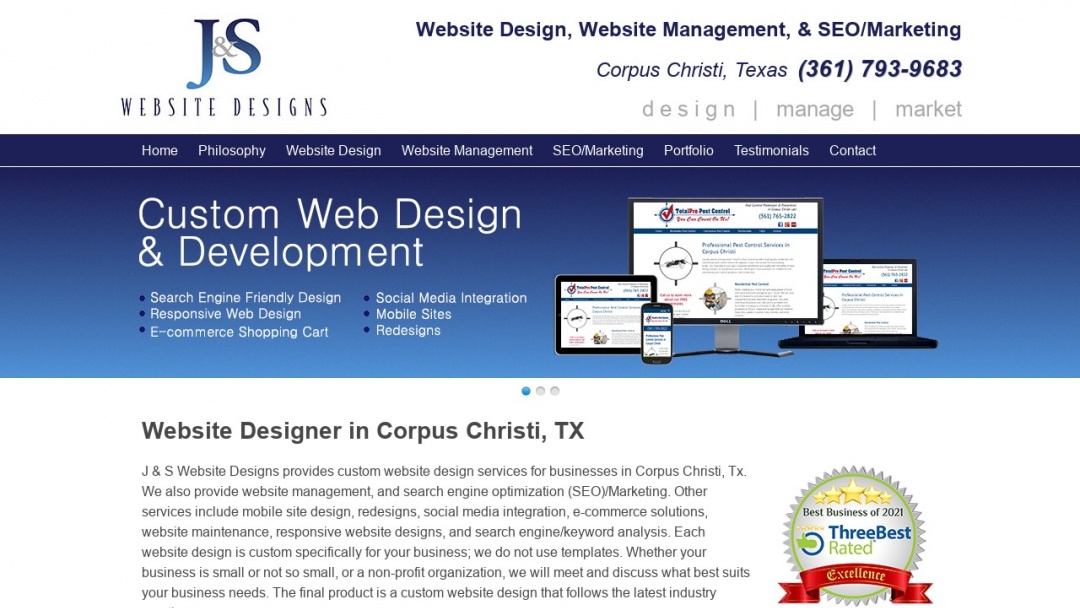 Screenshot of J&S Website Designs's Website