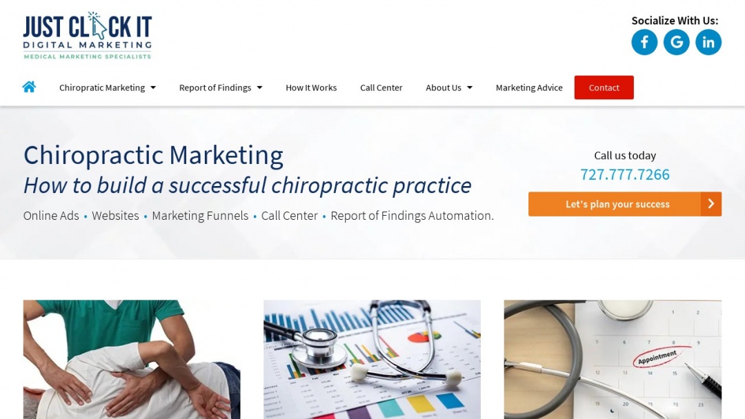 Screenshot of Just Click It Digital Marketing's Website