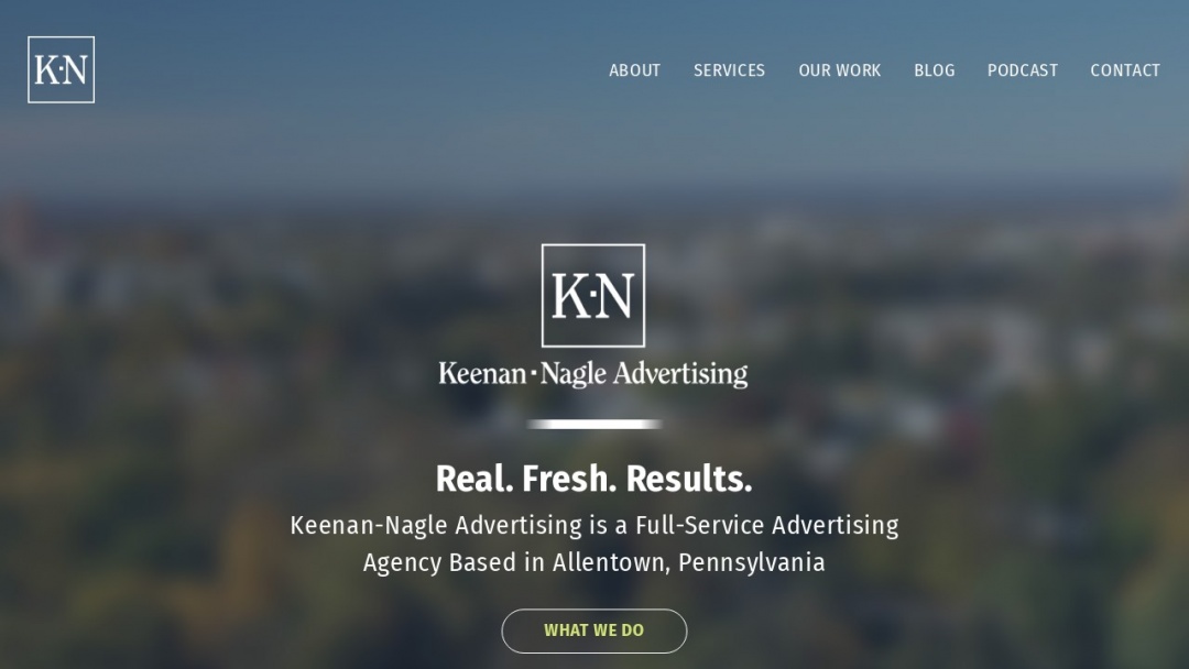 Screenshot of Keenan-Nagle Advertising Inc.'s Website
