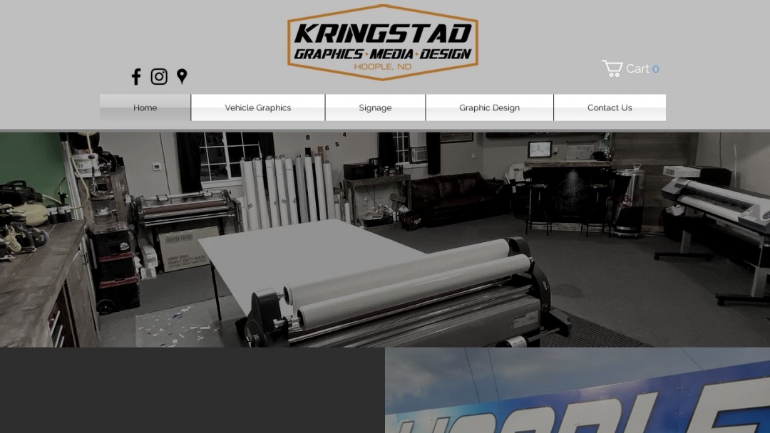 Screenshot of Kringstad Graphics's Website