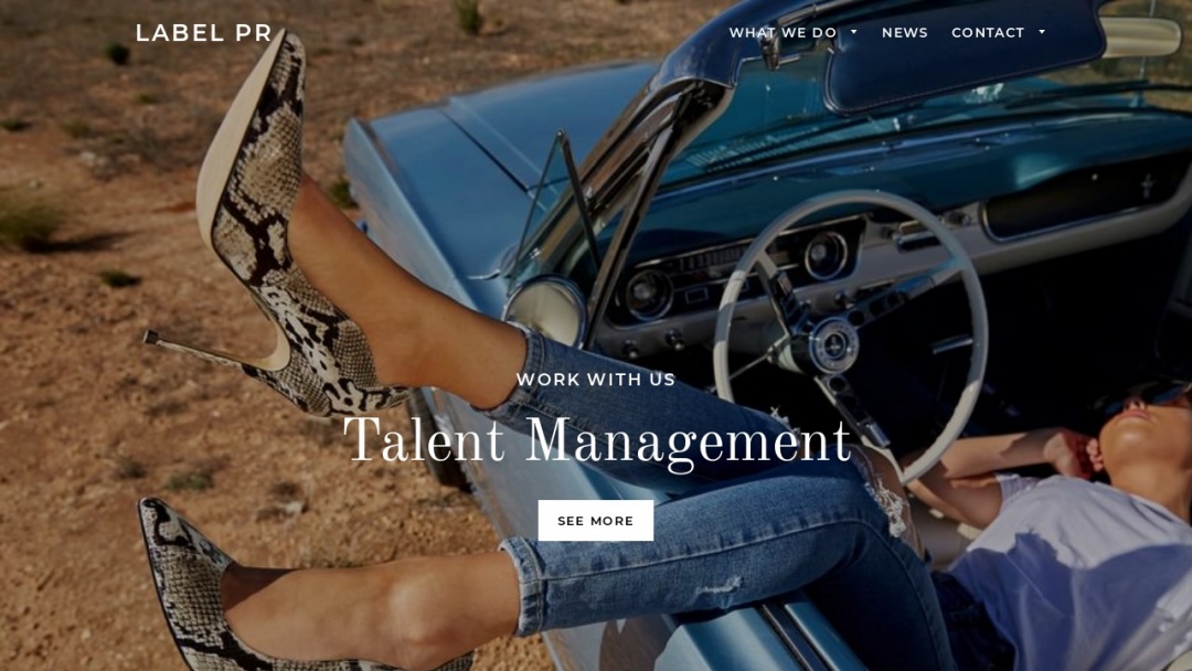 Screenshot of Label PR's Website