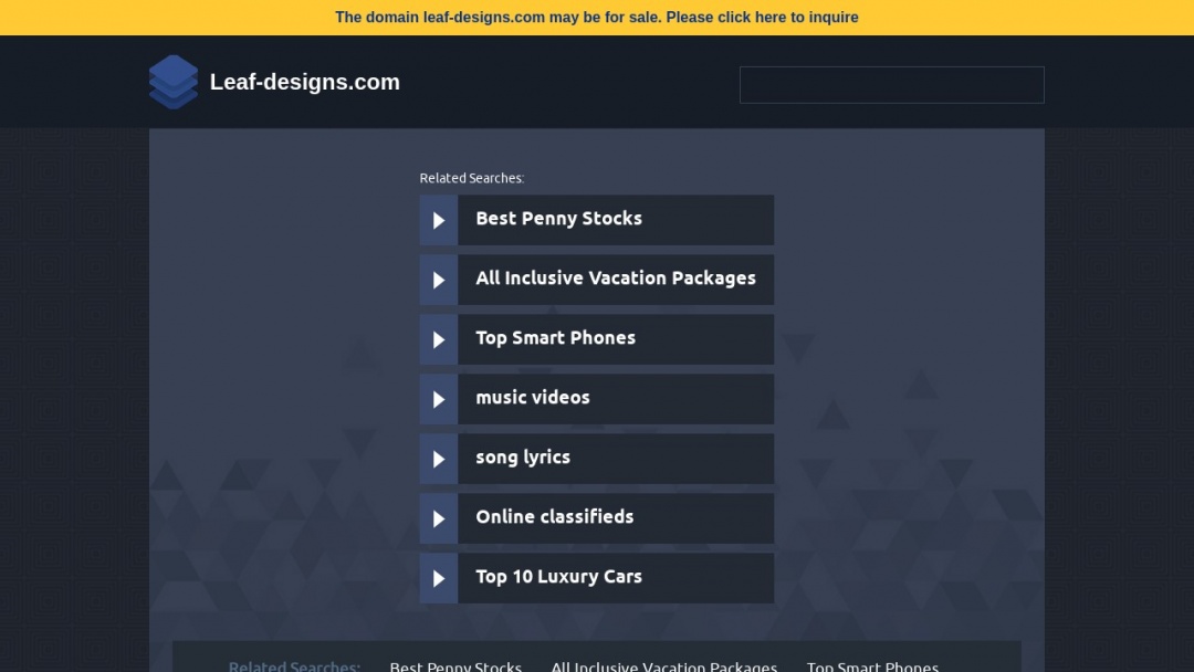 Screenshot of Leaf Designs's Website