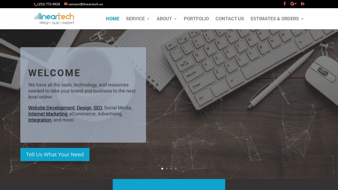 Screenshot of LinearTech, LLC's Website