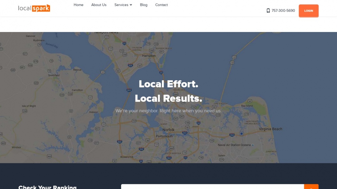 Screenshot of Local Spark's Website
