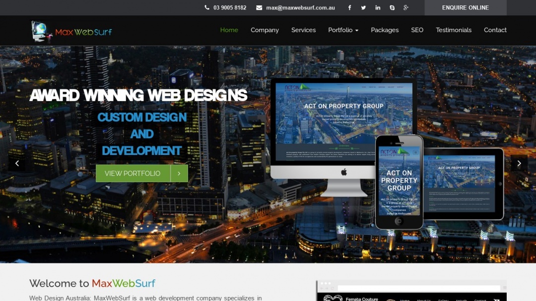 Screenshot of MaxWebSurf's Website