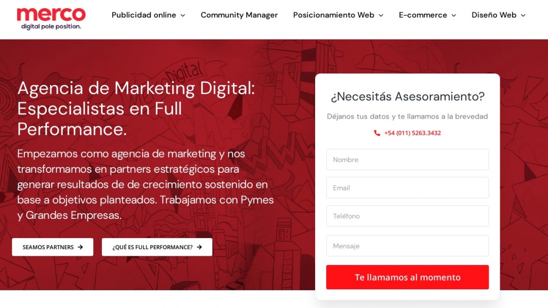 Screenshot of Mercodigital's Website