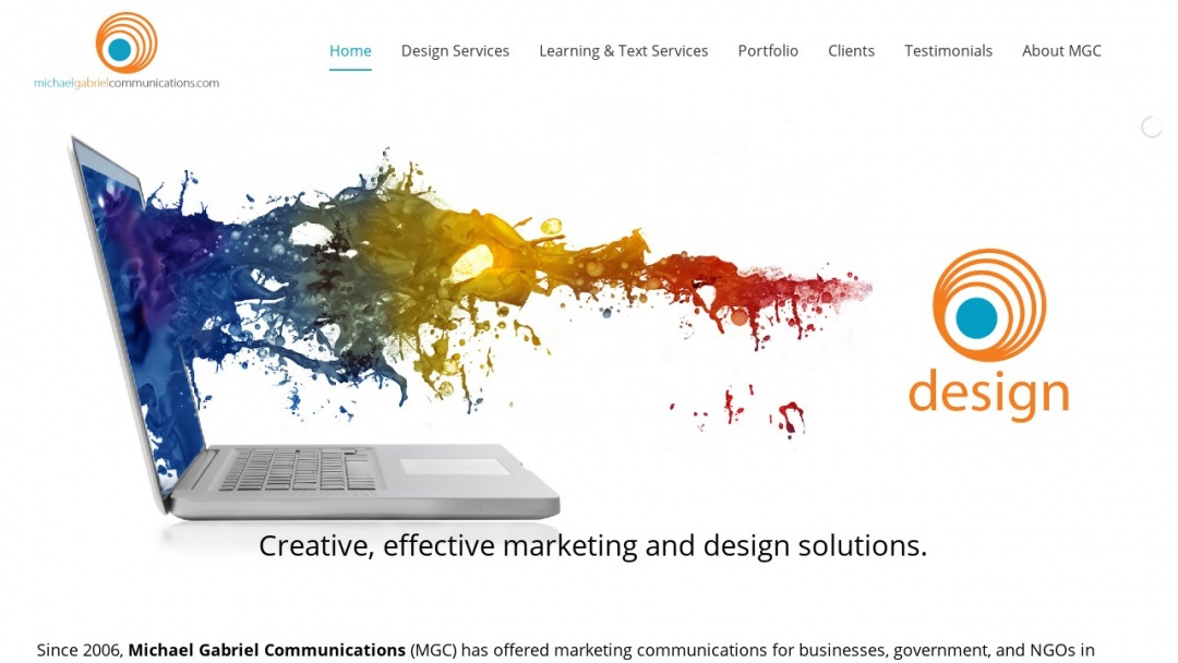Screenshot of Michael Gabriel Communications's Website