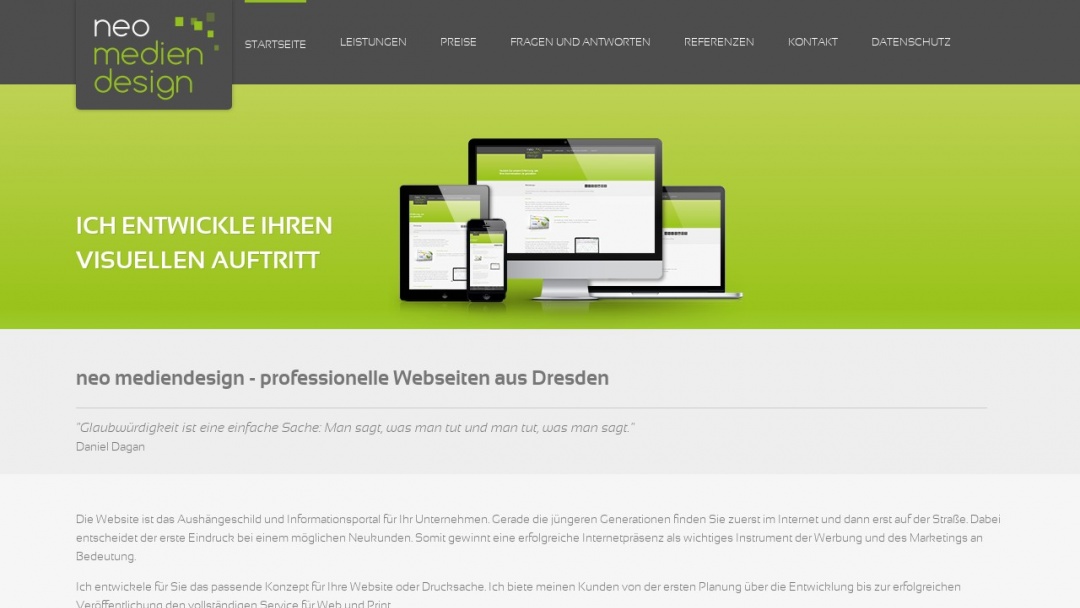 Screenshot of Neo Media Design's Website