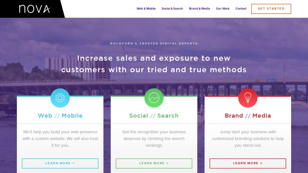 Screenshot of Nova Web & Media's Website