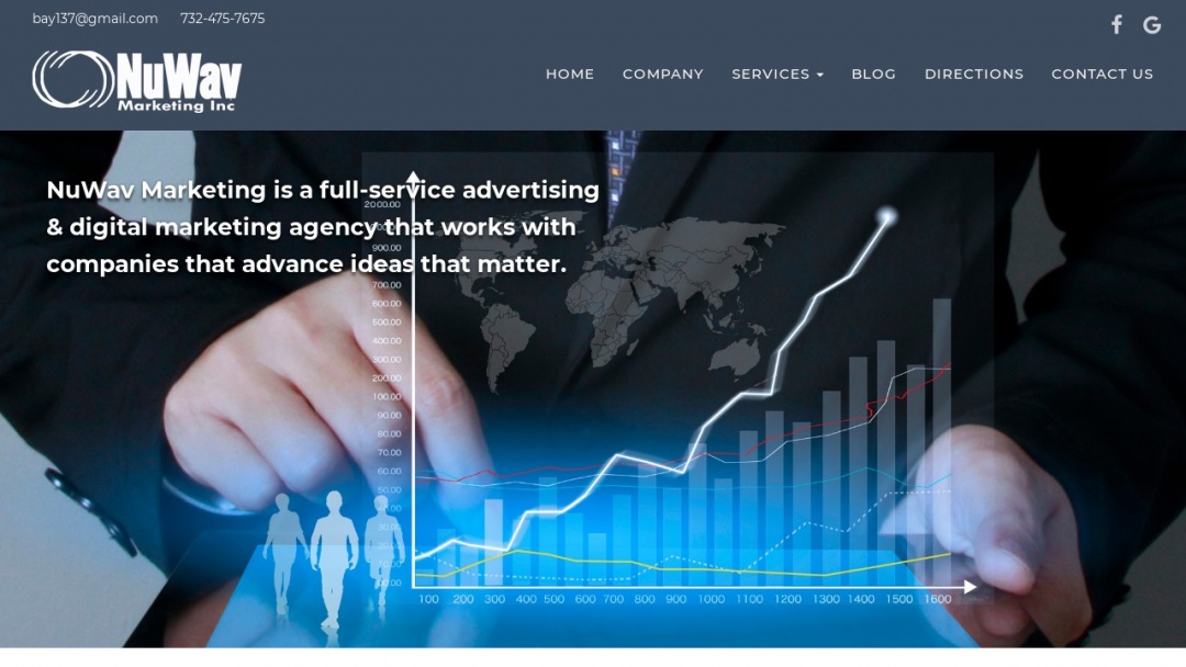 Screenshot of NuWav Marketing's Website
