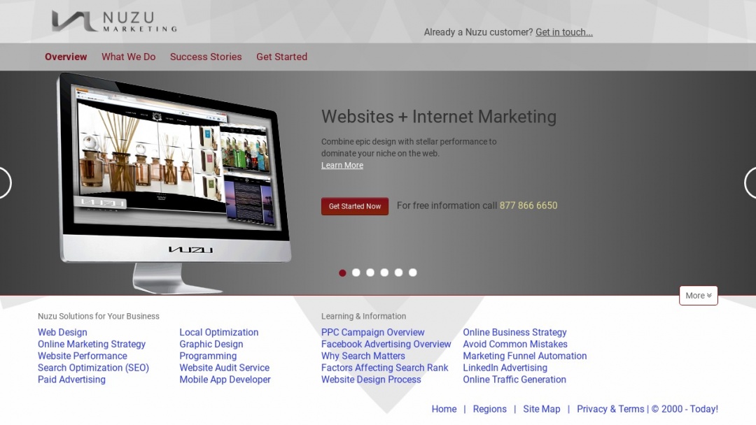 Screenshot of Nuzu Net Media's Website