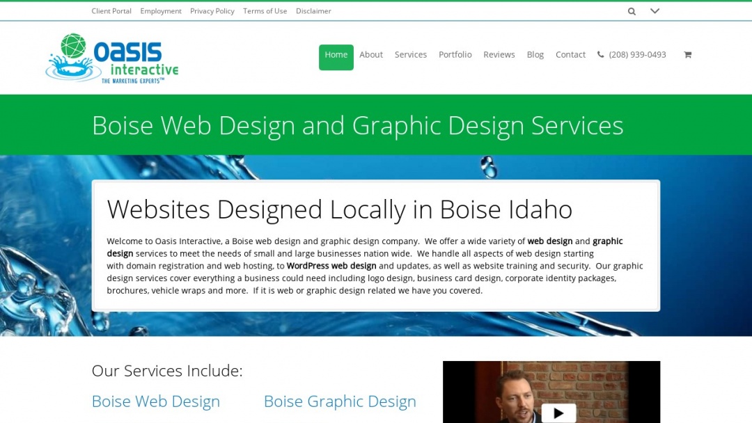 Screenshot of Oasis Interactive, LLC's Website