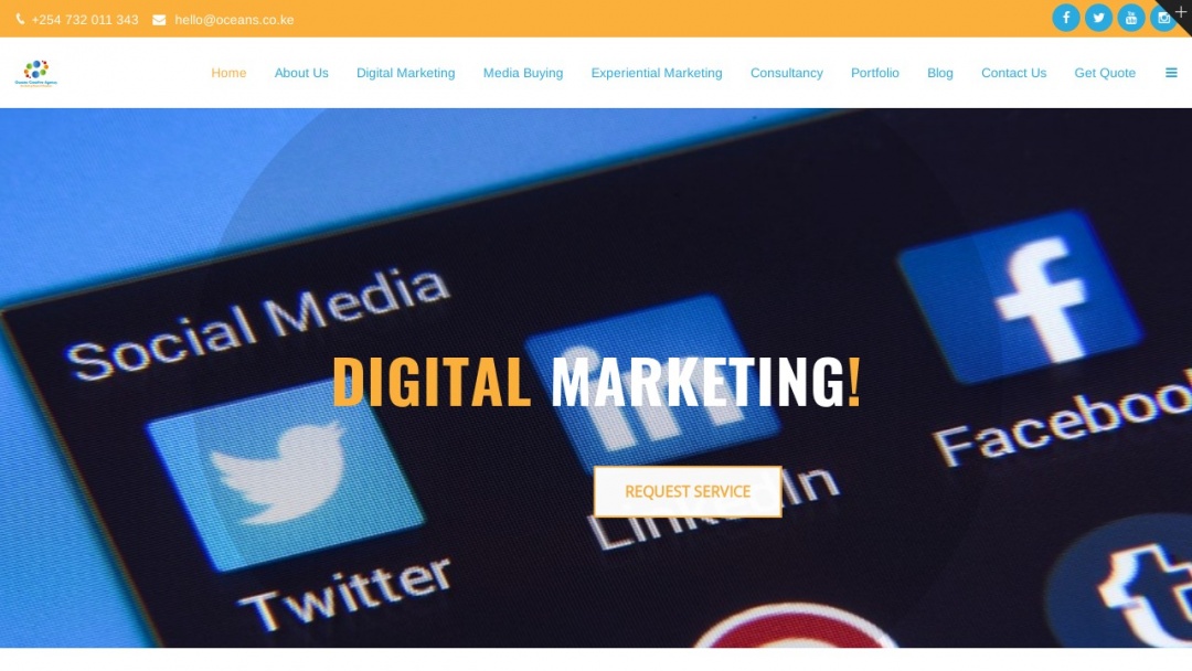 Screenshot of Oceans Digital Marketing Agency's Website