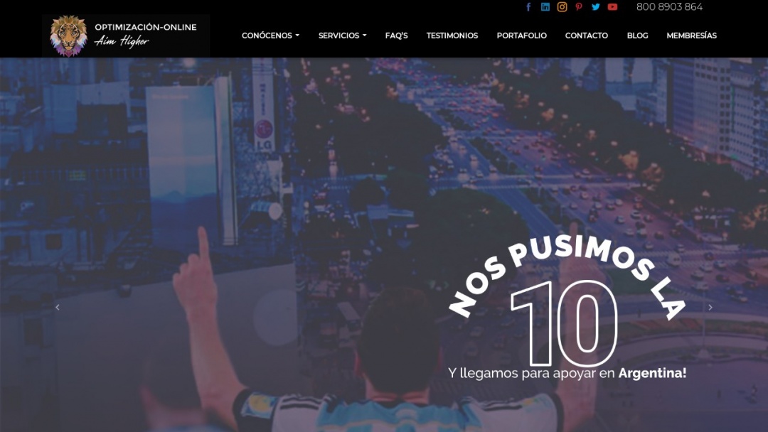 Screenshot of Optimización Online's Website