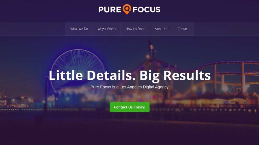 Screenshot of Pure Focus's Website