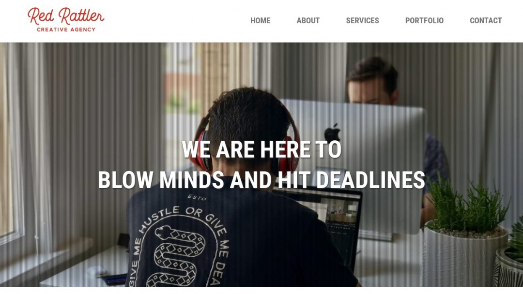 Screenshot of Redrattle Creative's Website