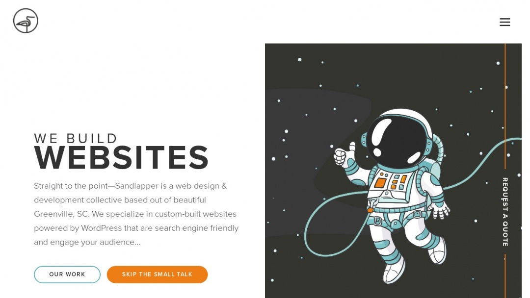Screenshot of Sandlapper Creative's Website