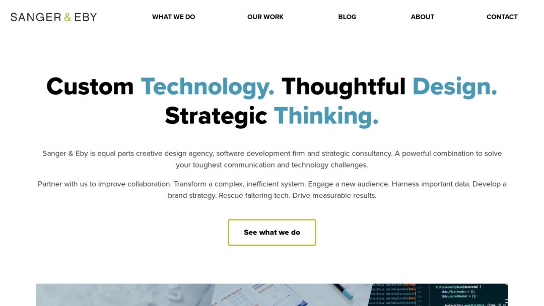 Screenshot of Sanger & Eby Design's Website