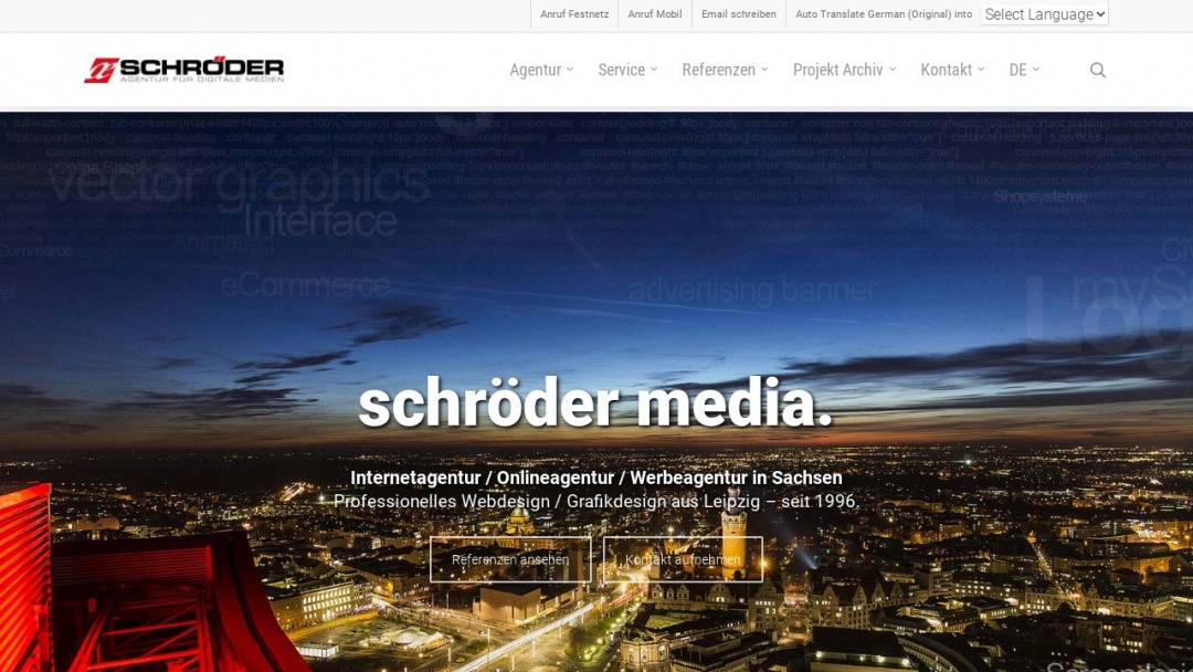 Screenshot of SCHRÖDER Media's Website