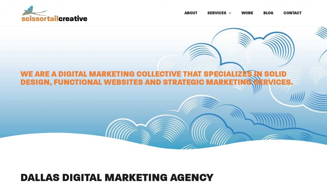 Screenshot of Scissortail Creative's Website