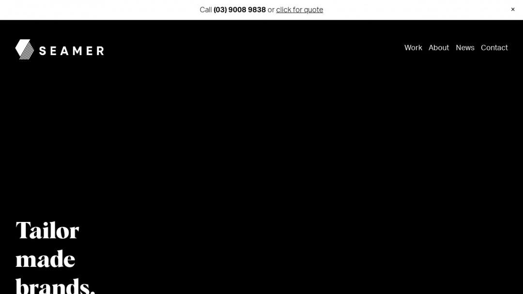 Screenshot of Seamer Design's Website